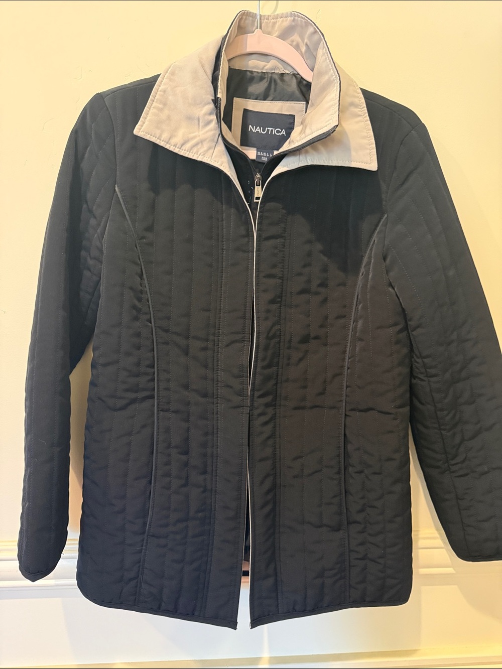 Nautica Quilted Ziippered Coat Black Size XS